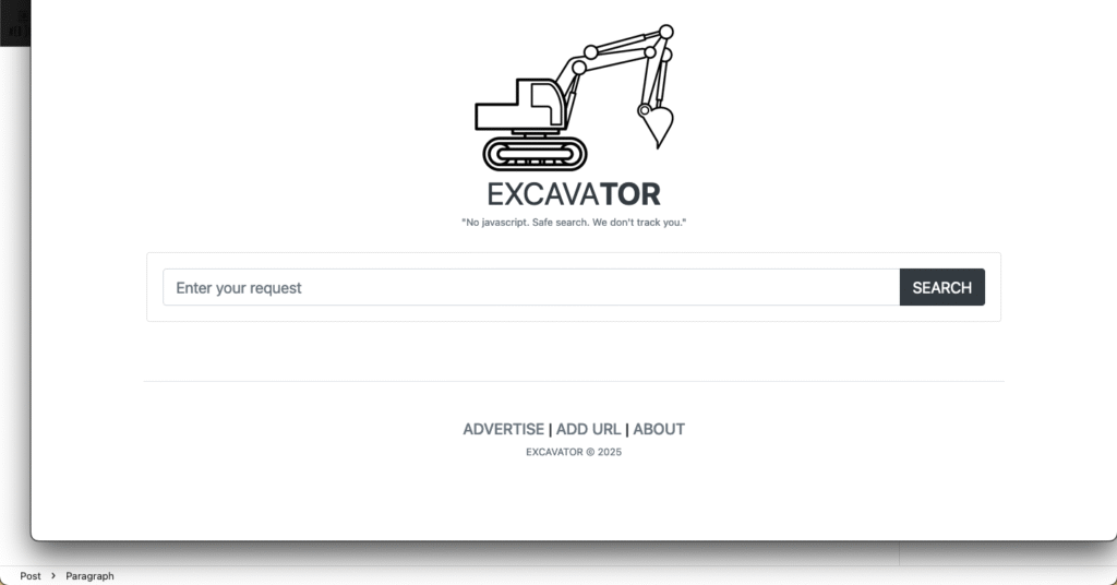 Excavator Search Engine